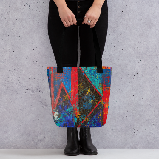 Klaus Nomi vibrations colorful shopping tote.  15" x 15"